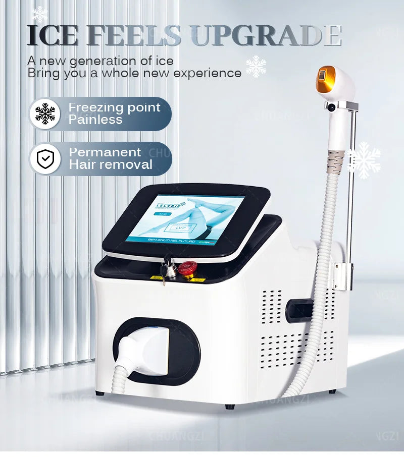 Diode Laser Hair Removal Machine Depiladora Laser 808NM 755NM 1064NM Tender Skin Safe Painless Permanent Depilation High Power