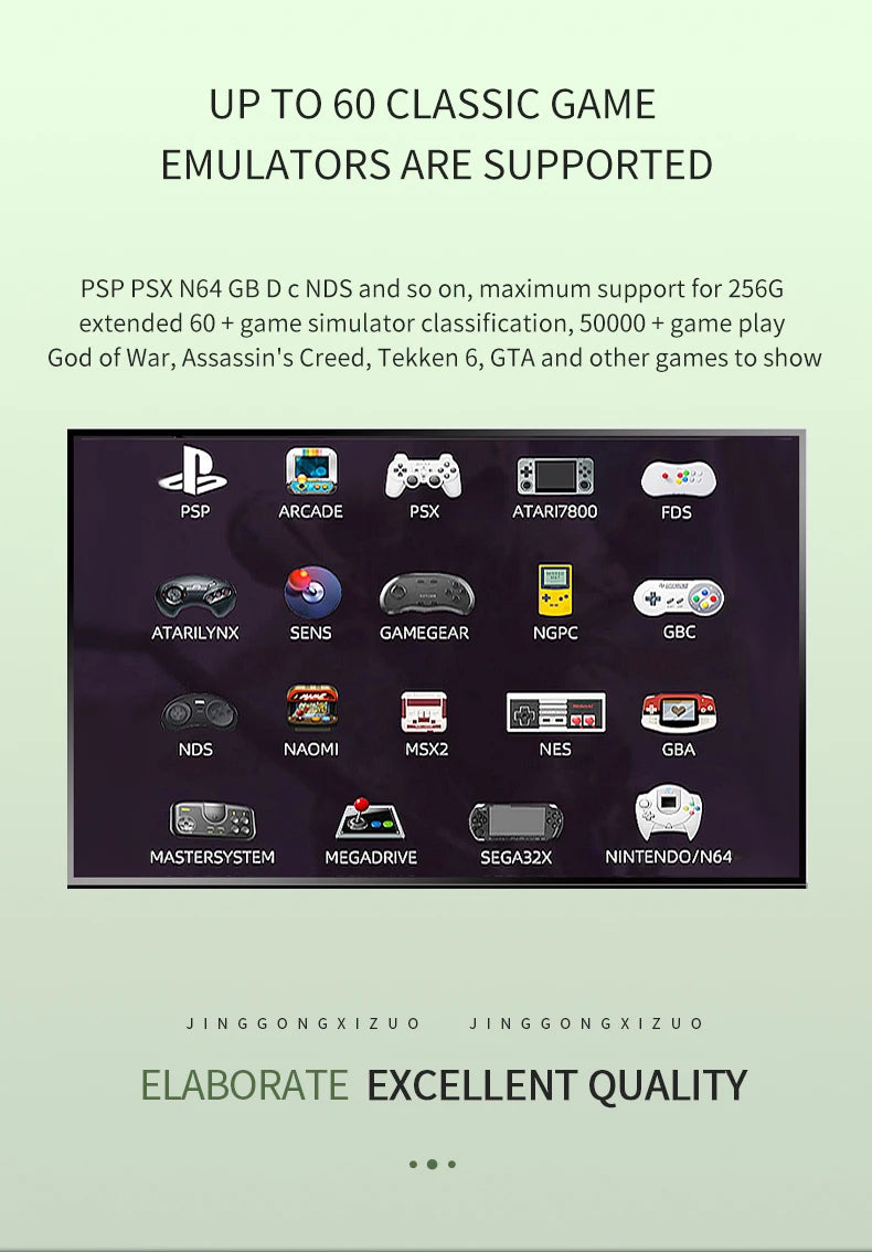 G11 Pro Game Box Video Game Console 256G Built-in 60000+ Retro Games 2.4G Wireless Gamepad 4K HD TV Box Game Console for PS1/GBA