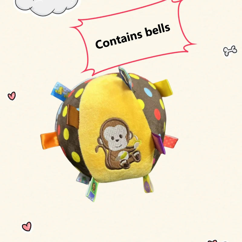 Plush Dog Vocal Toy Ball Funny Interactive Pet Toys with Bells Cleaning Tooth Chew Toy For Small Large Dogs Cats Puppy Products