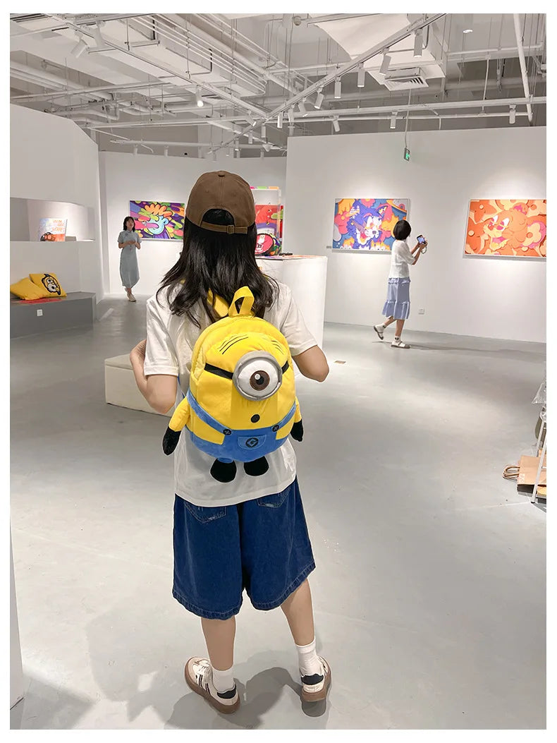New Cartoon Anime Backpack Minions Doll Large Size School Bag Large Capacity Student Cartoon Backpack