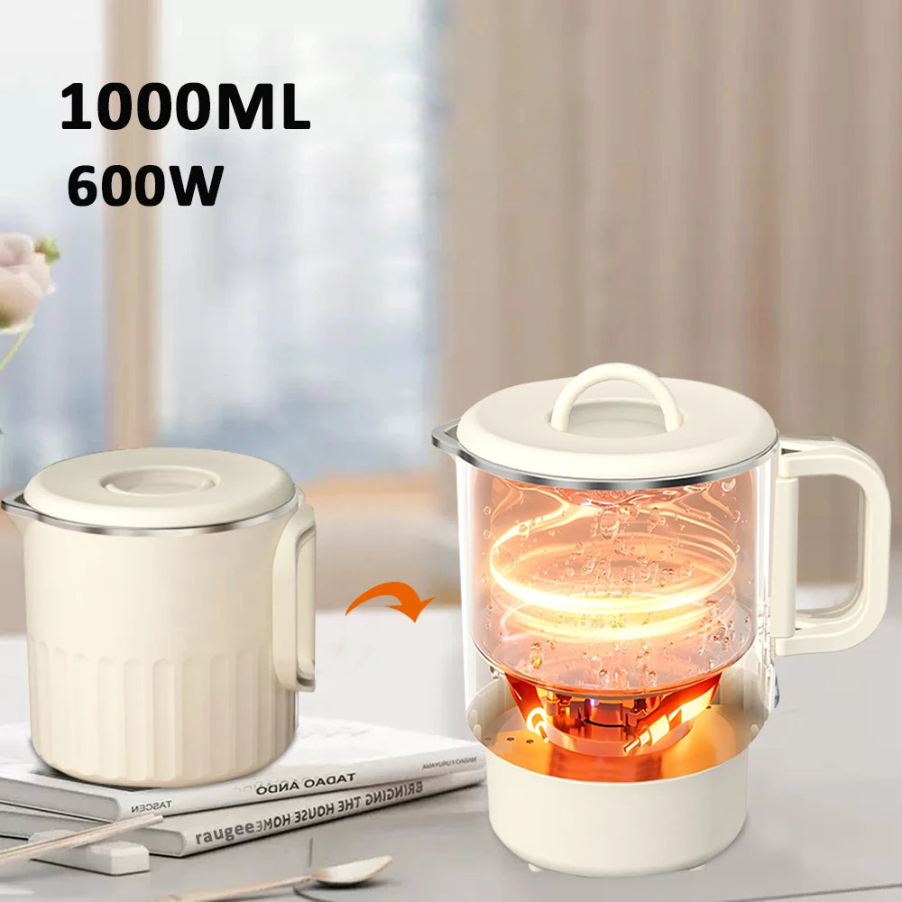Electric Foldable Kettle 1000ML 600W Stainless Steel Water Kettle For Travel Camping Electric Coffee Tea Boiler Egg Kettle