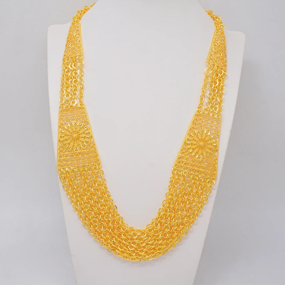 2023 Fine Jewelry Sets For Women Dubai Bridal Wedding Gifts Necklace Bracelet Earrings Ring Jewellery Set African Bead jewelry