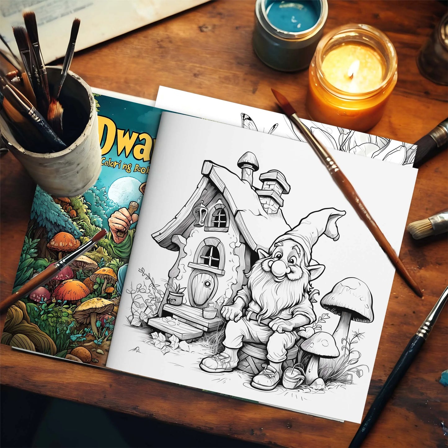 1pc Art Coloring Book 24Page Coloring Book Gift For Birthday Relieve Stress Kill Time Graffiti Painting Drawing Mushrooms Forest