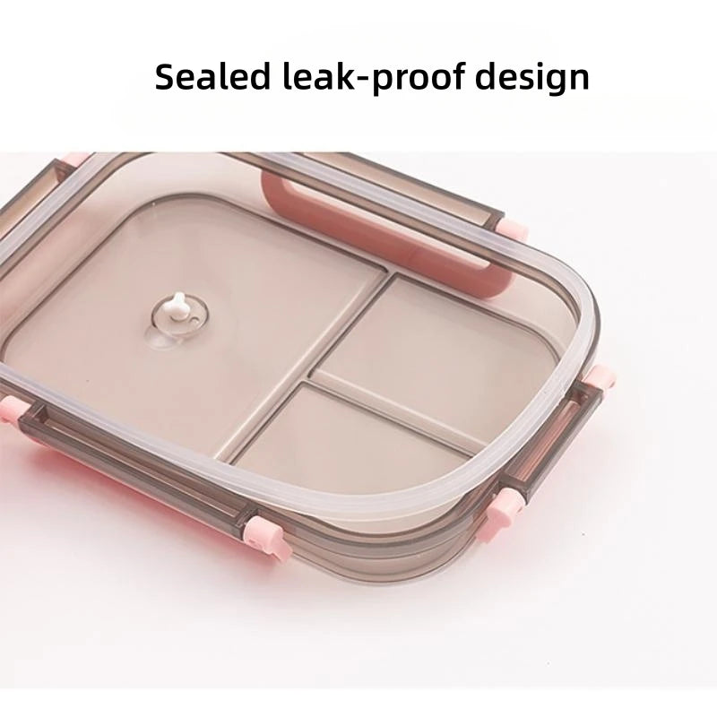 Portable Sealed Lunch Box 2Tier Lattice Microwave Available Heating Student Office Staff Fruit Food Containers with Forks Spoons