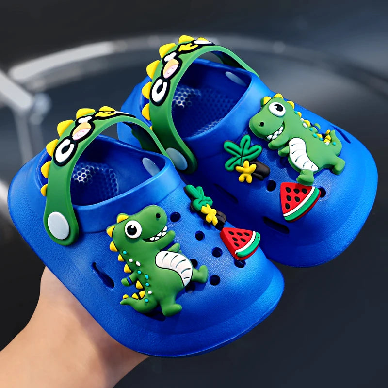 Summer Boy's Sandals Cute Crocodile Girl's Garden Shoes Soft Sole Baby Breathable Non-slip Lightweight Outdoor Beach Slippers