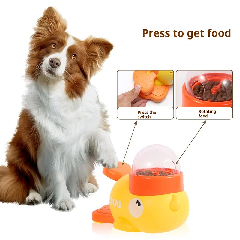 Dog food Feeder Cartoon Duck Design Pet Snack Puzzle Feeder Anti-Slip Puppy Automatic Dog Cat Food Dispenser Toy
