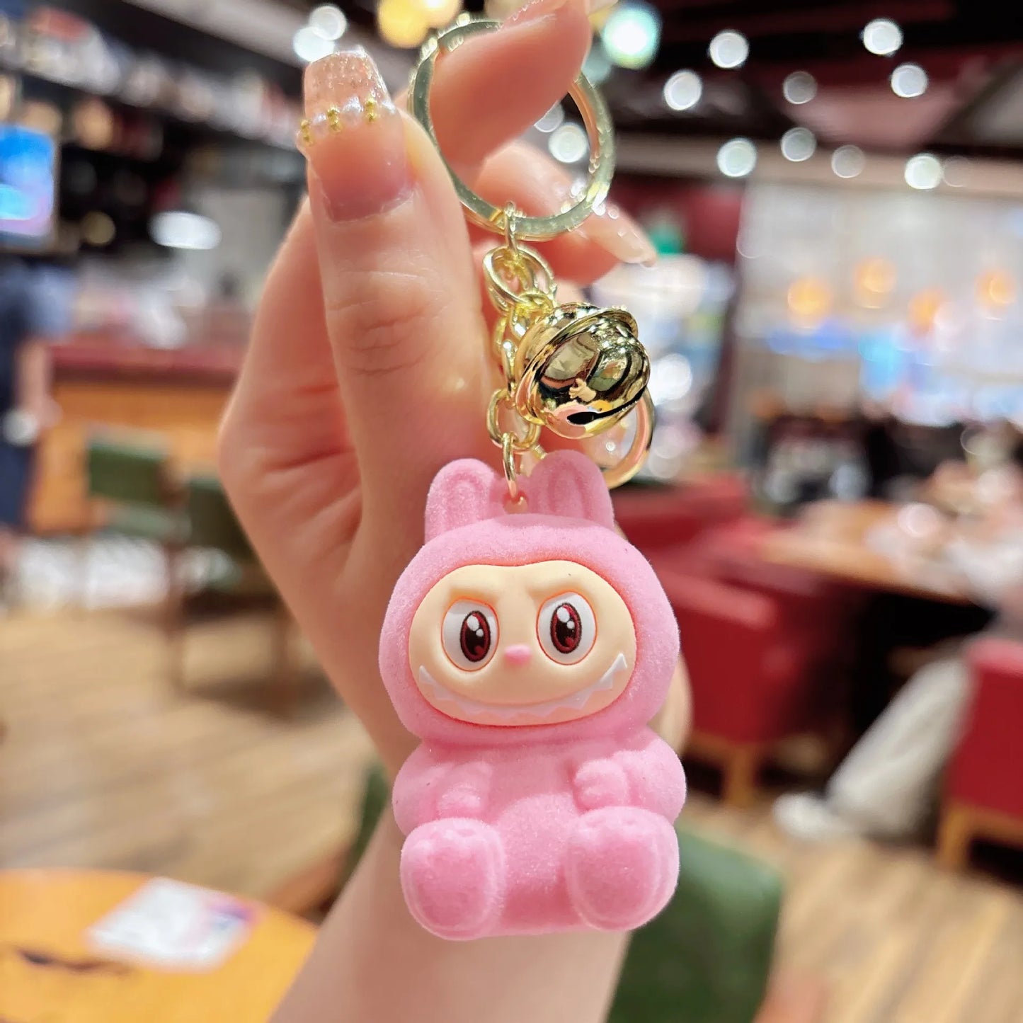 New Flocking Fabric Keychain Pendant Cute Blind Box Internet-famous Doll Student Bag Pendant