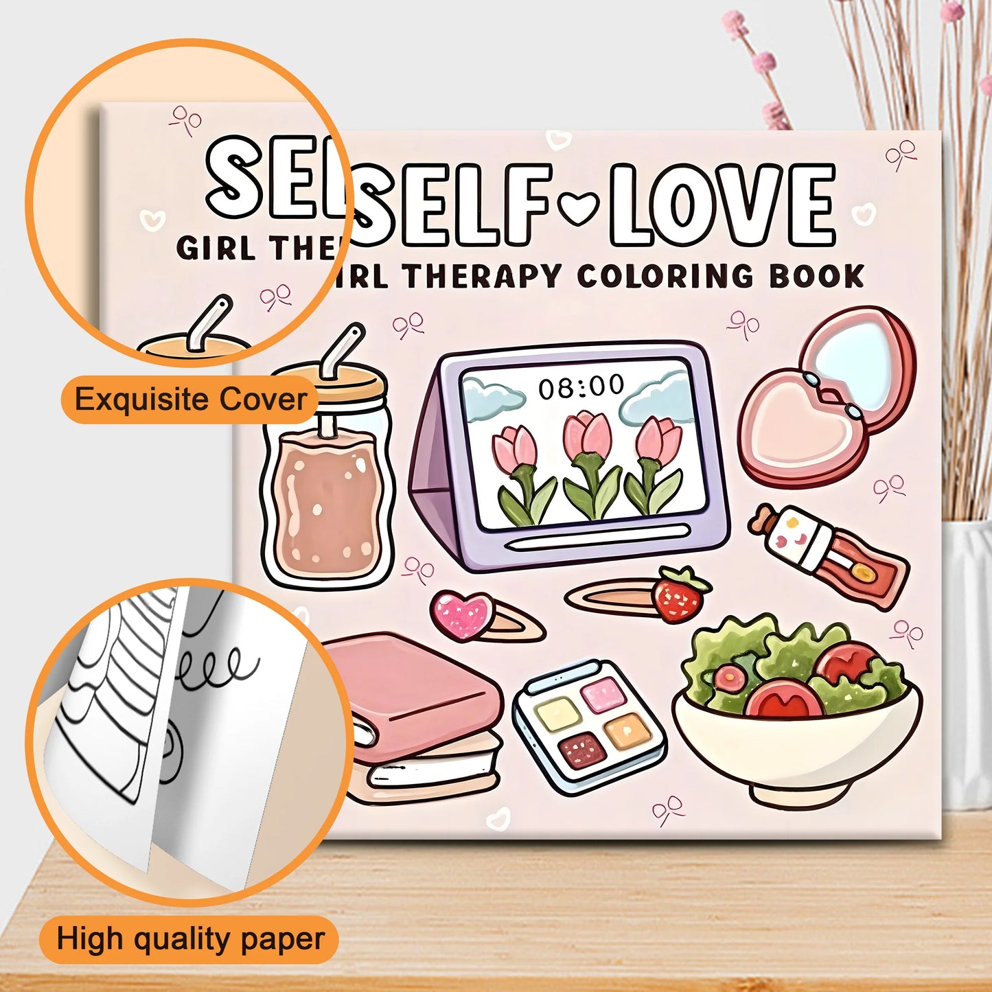 SELF LOVE Bold-easy Patterns Coloring Book for Adults Cute Drawing Book Perfect Gift for Party and Birthday