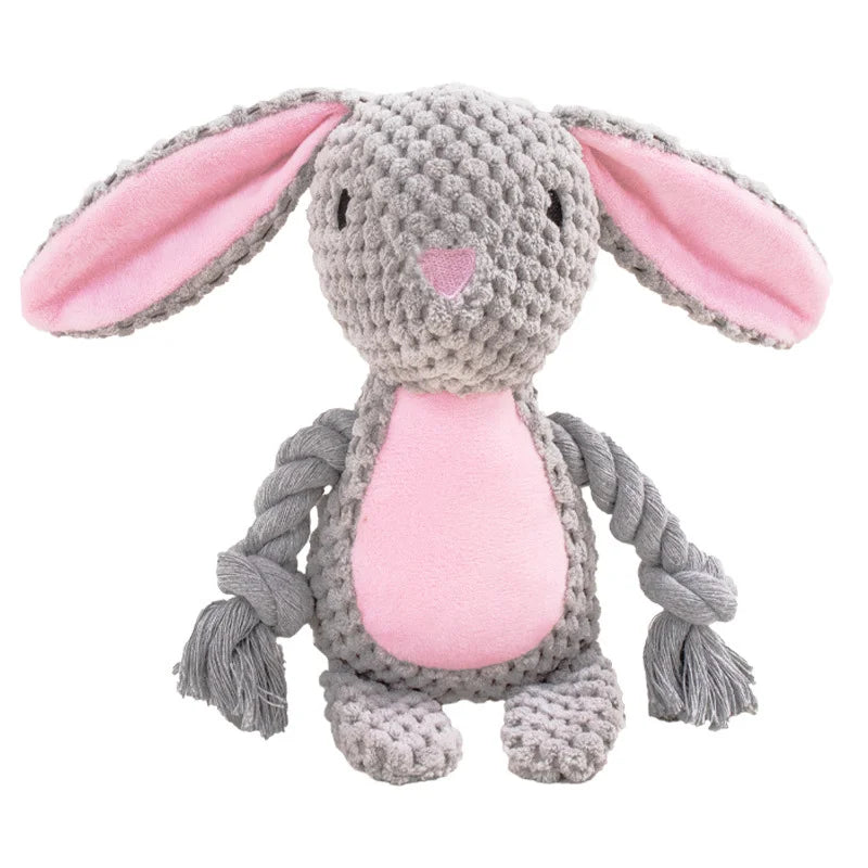 Dog Enrichment Toy Cute Animal Rope Dog Toy Plush Puppy Chew Pet Squeak Toy Cartoon Interactive Games For Dogs Stuff For Dogs