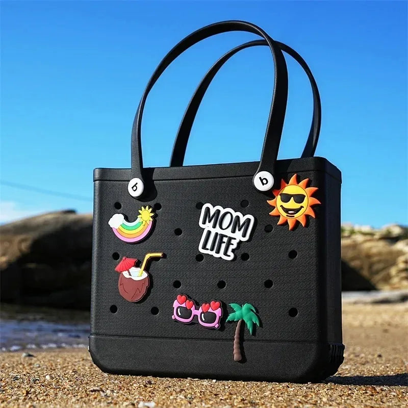 EVA Beach Jelly Bag Rubber Waterproof Shoulder Handbag Large Capacity Portable Travel Handbag Summer Pool Fashion Women Tote Bag