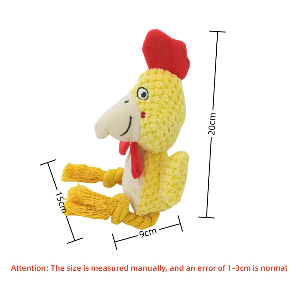 Dog Enrichment Toy Cute Animal Rope Dog Toy Plush Puppy Chew Pet Squeak Toy Cartoon Interactive Games For Dogs Stuff For Dogs