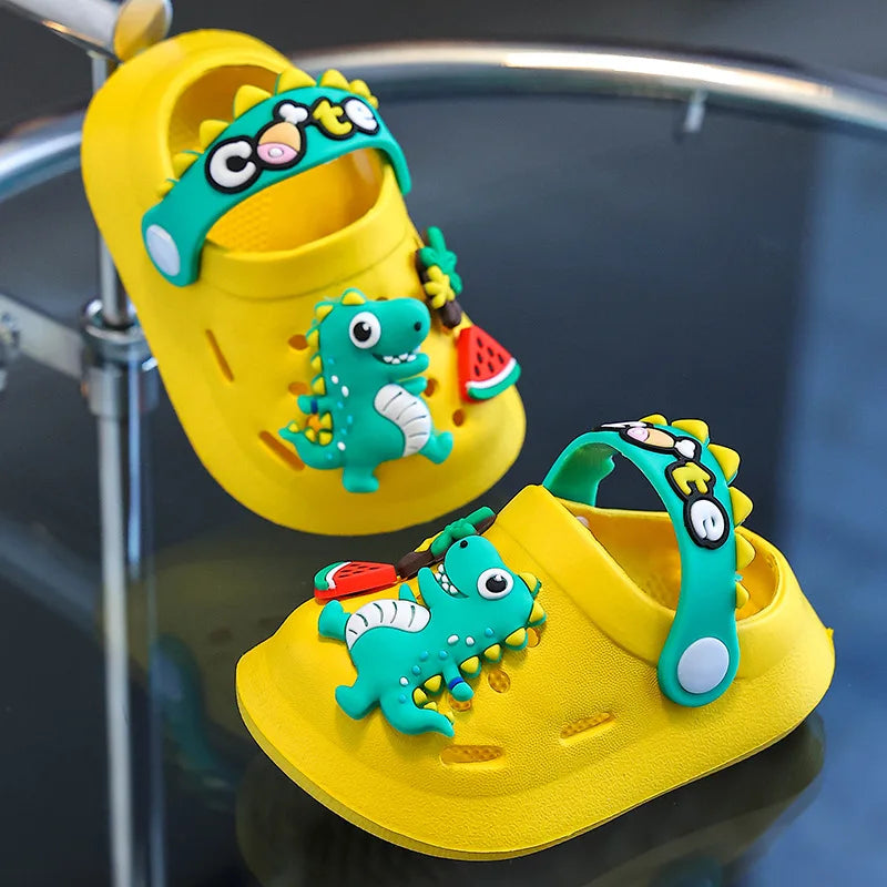 Summer Boy's Sandals Cute Crocodile Girl's Garden Shoes Soft Sole Baby Breathable Non-slip Lightweight Outdoor Beach Slippers