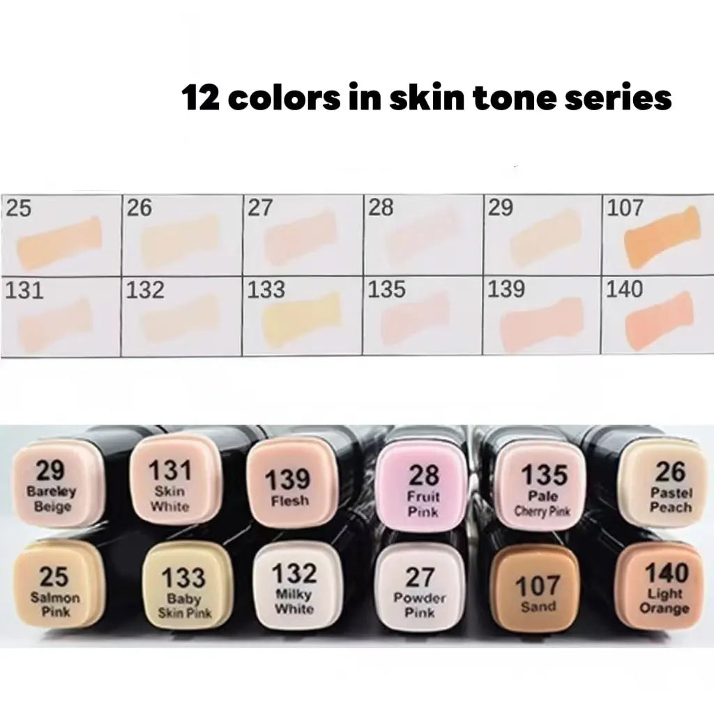 12 Colors Alcohol Oily Art Marker Pen Set for Draw Double Headed Sketching Oily Tip Based Markers Graffiti Manga Art Supplies