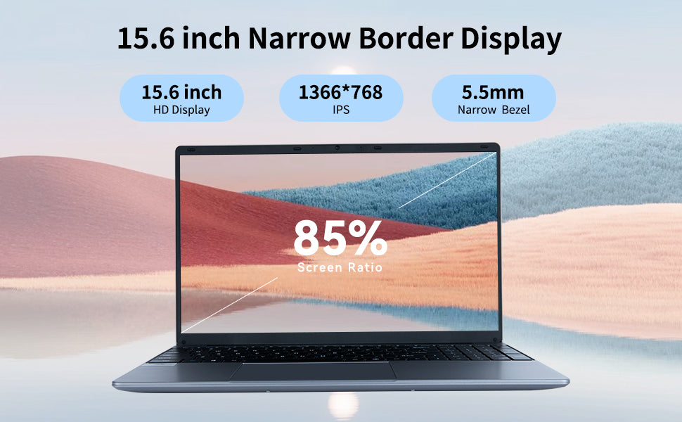 Notebook 15.6 Inch Laptop Windows 11 1366 * 768 Cheap Portable Intel Celeron N5095 Quad-Core Processors Laptop 8 RAM 256GB ROM