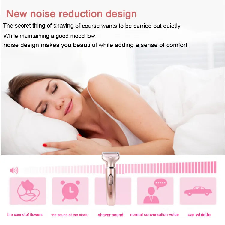Professional 2 in 1 Epilator Electric Razor Hair Removal for Women Painless Face Shaver Bikini Pubic Hair Trimmer Machine Tools
