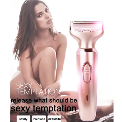 Professional 2 in 1 Epilator Electric Razor Hair Removal for Women Painless Face Shaver Bikini Pubic Hair Trimmer Machine Tools