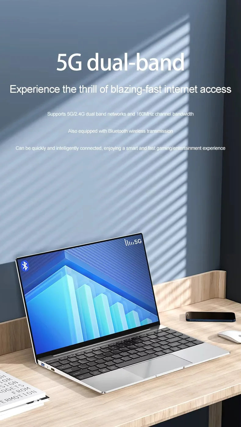 New Laptop Computer Windows 11 Pro Intel Celeron N4000 2025 Notebook PC Gamer 12GB RAM 512GB 1TB SSD 1920*1080 Office Computer