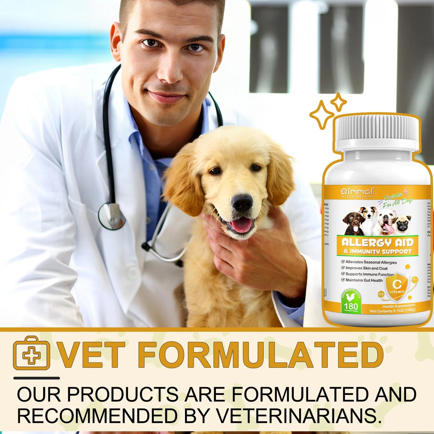 Comprehensive Canine Allergy Aid & Immunity Support Strengthening Dog's Defenses Against Allergens Enhanced Health and Vitality