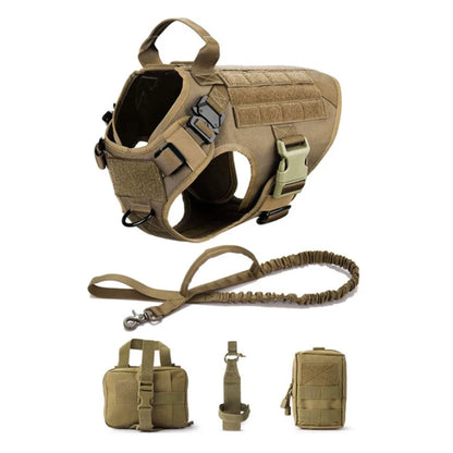 Large Dog Collar Dog Harness And Leash Set Pet Vest Tactical German Shepherd Harnesses For Small Dogs