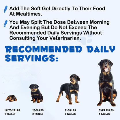 OMEGA-3 Health Supplement Suit for Dogs Cats Help Alleviate Seasonal Allergies Promotes Skin & Coat Health Boots Immune Function