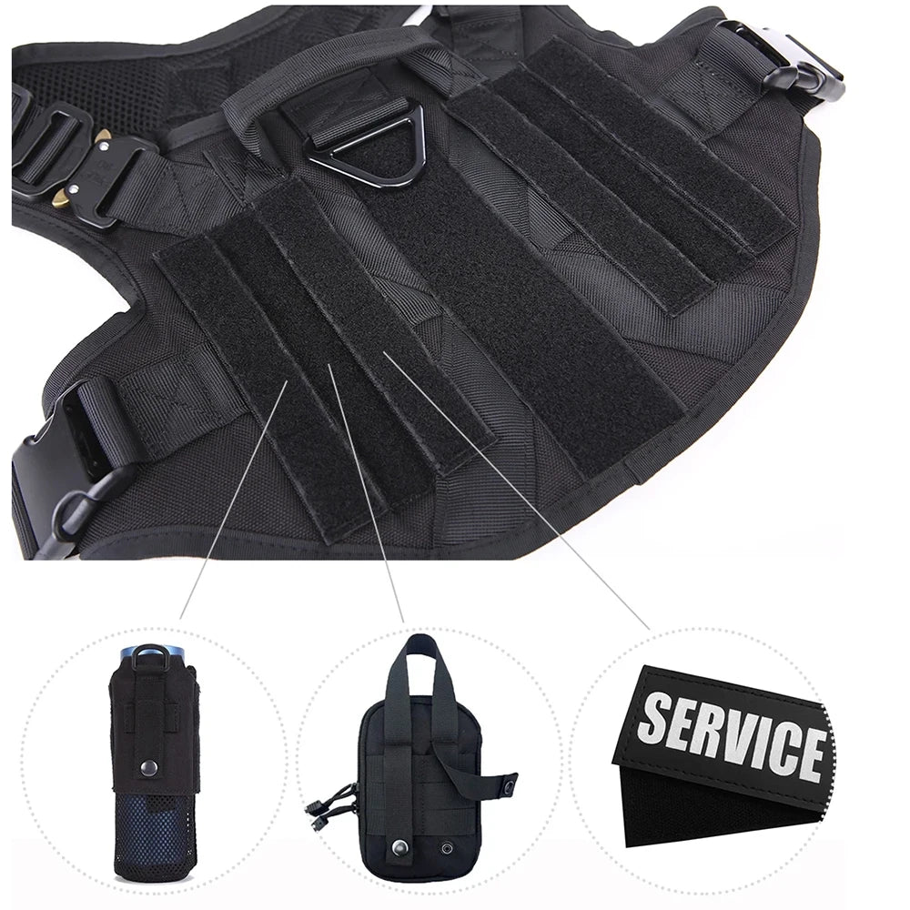 Large Dog Collar Dog Harness And Leash Set Pet Vest Tactical German Shepherd Harnesses For Small Dogs