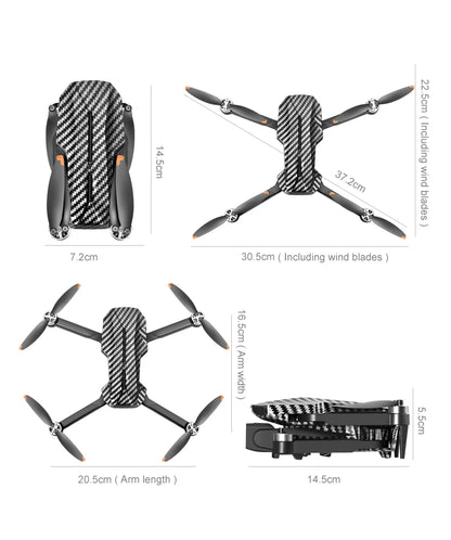 The D9 drone is equipped with gradient LED streamer,brushless motor,EIS electronic stabilization system,2.4GHz anti-interference