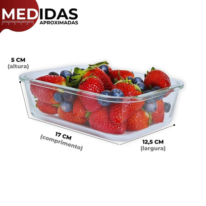 2 Kit Glass Pot Lunch Box Meal Preparation Container, Food Storage Containers with Lids 640ml