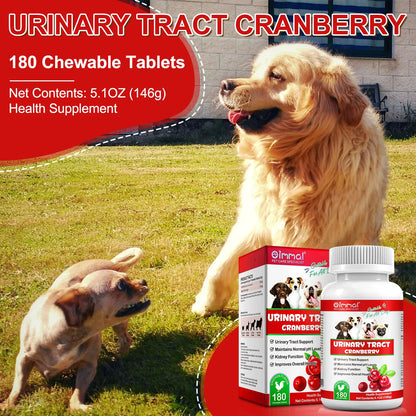 Cranberry Canine Care Optimal Urinary Tract Support for Dogs Enhancing Kidney Function with Chicken Flavor 180 Chewable Tablets