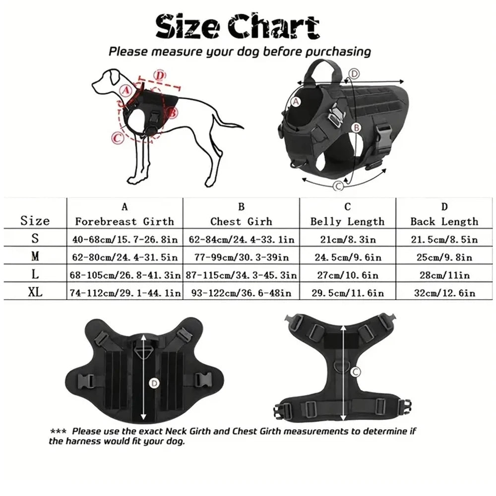 Large Dog Collar Dog Harness And Leash Set Pet Vest Tactical German Shepherd Harnesses For Small Dogs