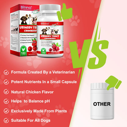 Cranberry Canine Care Optimal Urinary Tract Support for Dogs Enhancing Kidney Function with Chicken Flavor 180 Chewable Tablets