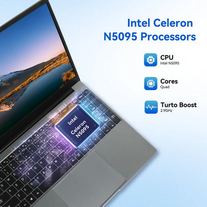 Notebook 15.6 Inch Laptop Windows 11 1366 * 768 Cheap Portable Intel Celeron N5095 Quad-Core Processors Laptop 8 RAM 256GB ROM