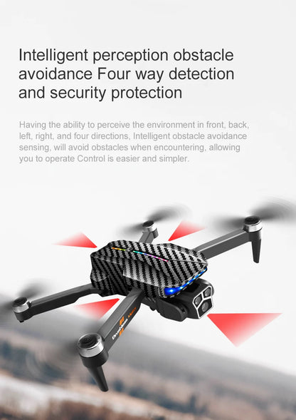 The D9 drone is equipped with gradient LED streamer,brushless motor,EIS electronic stabilization system,2.4GHz anti-interference