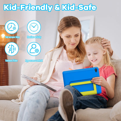 Kid Tablet 10 Inch Android 14 Octa Core 8GB RAM 64GB ROM 128GB Expandable 5000mAh WiFi Bluetooth Children's Gift Kids Software