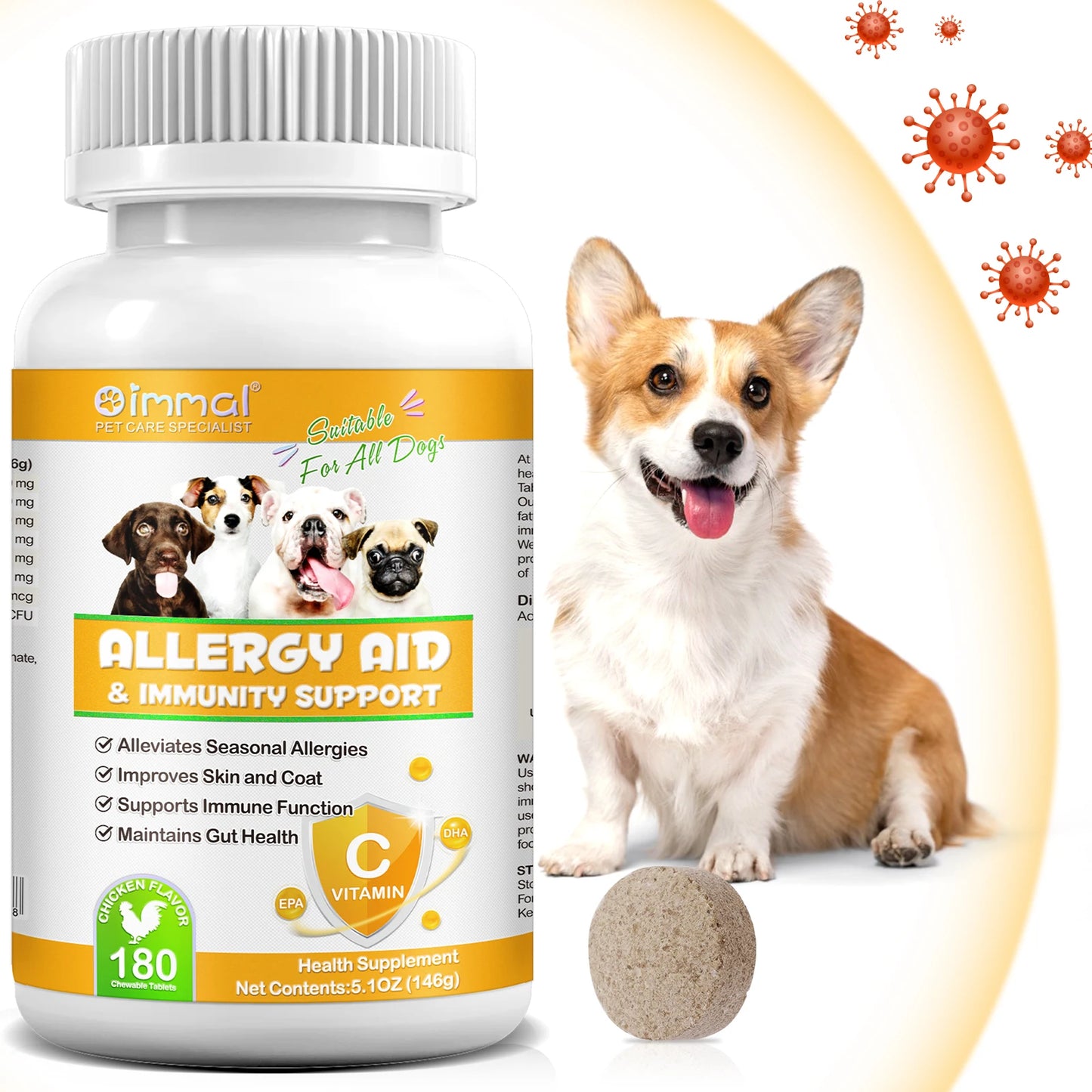 Comprehensive Canine Allergy Aid & Immunity Support Strengthening Dog's Defenses Against Allergens Enhanced Health and Vitality