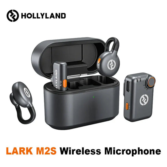 Hollyland Lark M2s Wireless Microphone System Noise Cancellation Lavalier Mic for iPhone Camera Android Video Vlog Interview