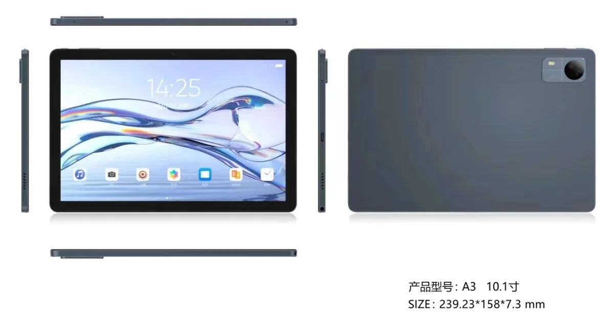 10.1-inch High-definition IPS 1280*800 Android 12 Tablet in Stock Unisoc T606 Octa-core 4+128GB 6000mAh Battery  5.0