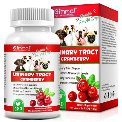 Cranberry Canine Care Optimal Urinary Tract Support for Dogs Enhancing Kidney Function with Chicken Flavor 180 Chewable Tablets