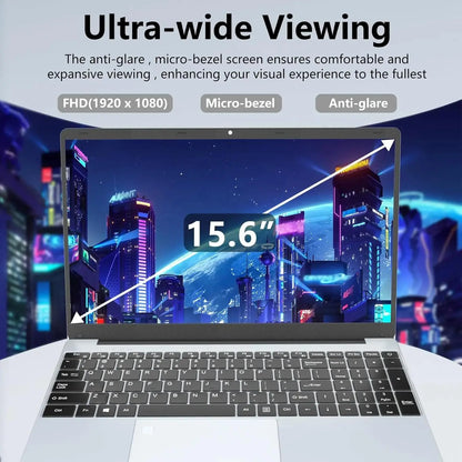 15.6" HD N4000 IPS Laptop Computer Intel CeleronNotebook PC Fingerprint Unlock Windows 11 Pro 16GB DDR4 1TB SSD Gaming Laptop