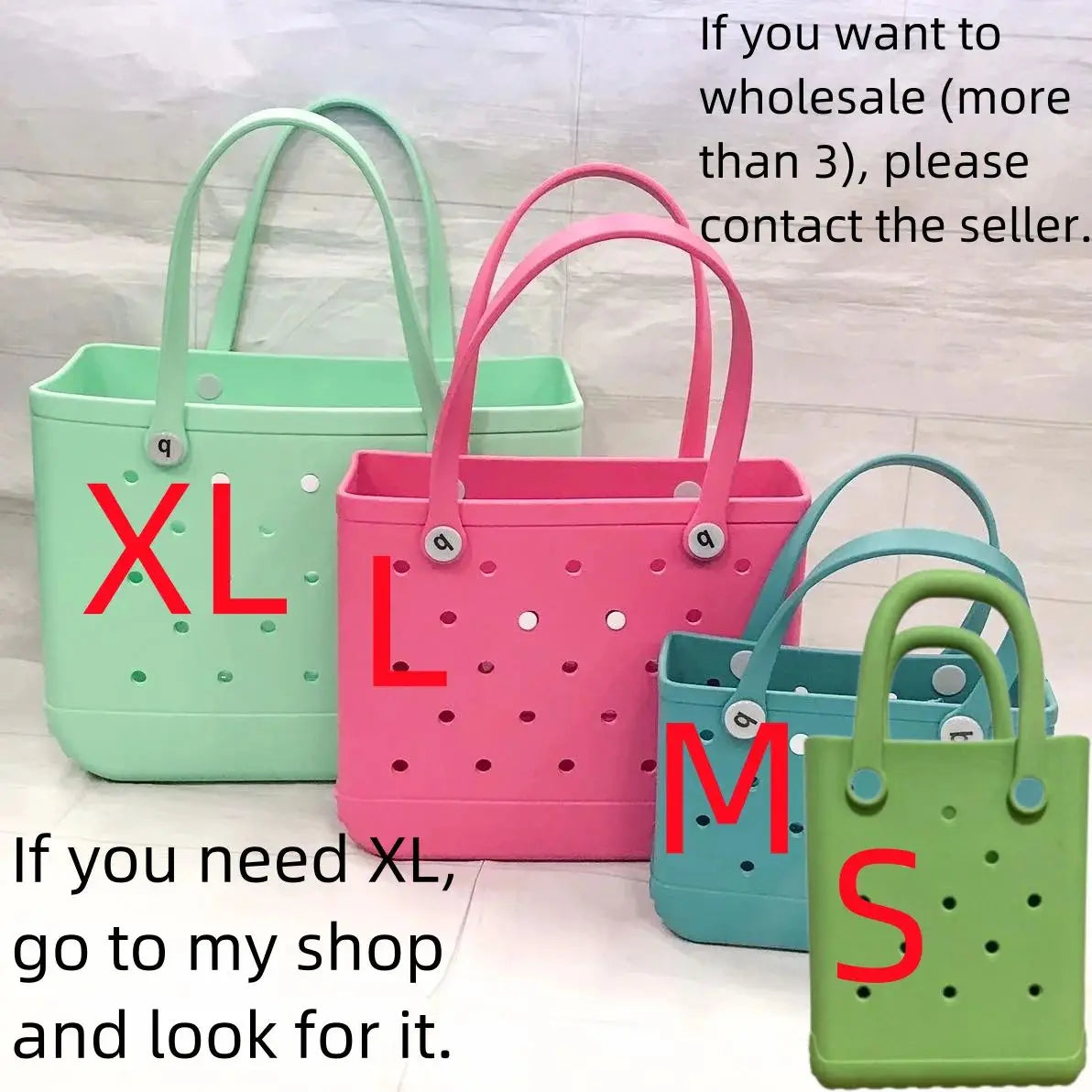 Bogg Bag Mini Childs Beach Rubber Tote Bags XL L M Size EVA Waterproof Summer Storage Basket Women Shopping Bag Kid Beach Bag