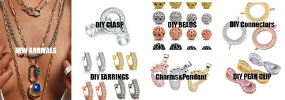 JUYA DIY Handmade Jewelry Findings Cubic Zirconia Fastener Clasps Connectors Accessories For Fashion DIY Jewelry Making Supplies
