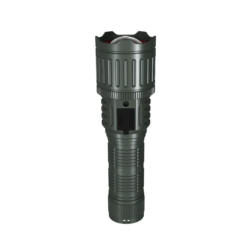 Foxhawk G30 Multifunctional Tactical High Lumen 12000 Lumens Laser Pointer Self Defense Flashlight