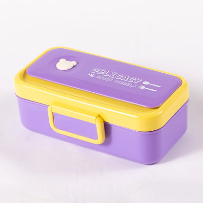 Chaoteng Student Plastic Takeout Camping Lunch Box Children's Cartoon Microwavable Bento Cross-border Wholesale
