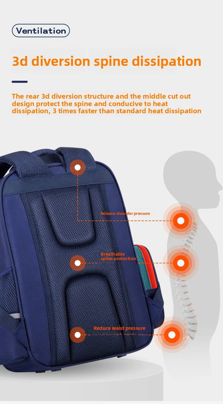 Shaodong's Lightweight Burden-Reducing Kidsren's Backpacks Large Capacity Multi-Flap Pocket Pants Primary School Students Grades
