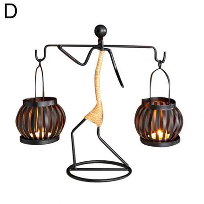 New 1Pc Creative Beautiful Nordic Candlestick Abstract Iron Men Design Candle Holder Home Bar Restaurant Decor