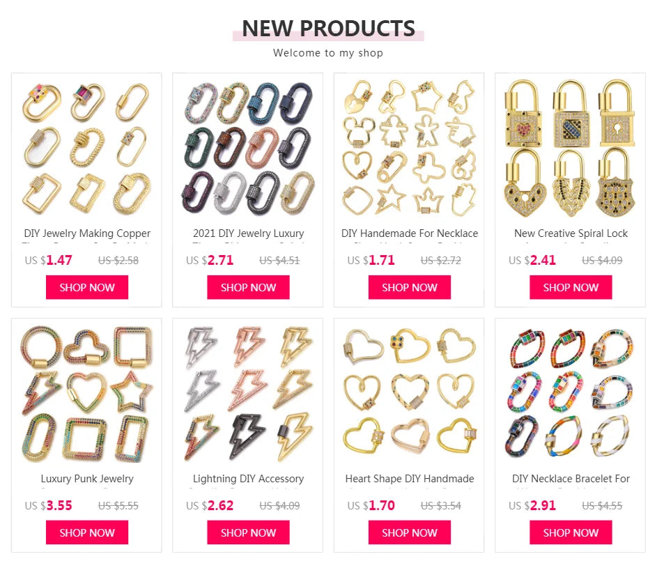 JUYA DIY Handmade Jewelry Findings Cubic Zirconia Fastener Clasps Connectors Accessories For Fashion DIY Jewelry Making Supplies