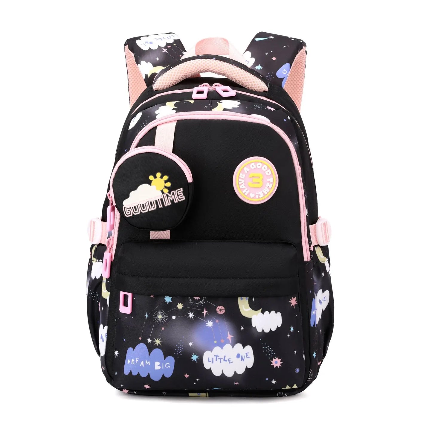 New Fashionable Waterproof Kindergarten Backpack Cute Boy/Girl Design Grade 2 Size Spine Protecting Zipper Closure Polyester