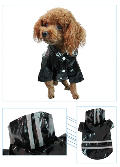 Dog Raincoat Reflective Pet Puppy Clothes Small Dog Rain Jacket Waterproof Yorkie Poodle Bichon Pomeranian Schnauzer Corgi Coat