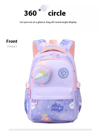 New Fashionable Waterproof Kindergarten Backpack Cute Boy/Girl Design Grade 2 Size Spine Protecting Zipper Closure Polyester