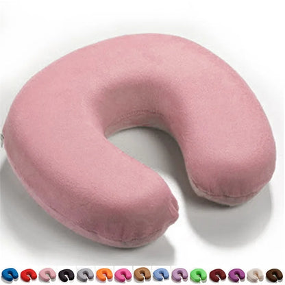 Memory Foam Neck Pillow Resting Head Neck U Shape Soft Travel Pillow For Office Train Rest Airplane 15 Colors Neck Pillows