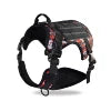 MIDEPET Adjustable Tactical Dog Harness No Pull Service Dog Vest with Reflective Nylon Ribbons Print Made of Durable Polyester